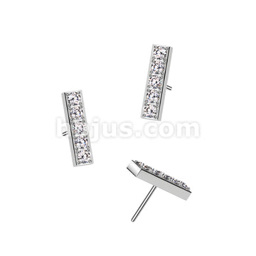 316L Surgical Steel Threadless Push In 5 CNC Set CZ Bar Top