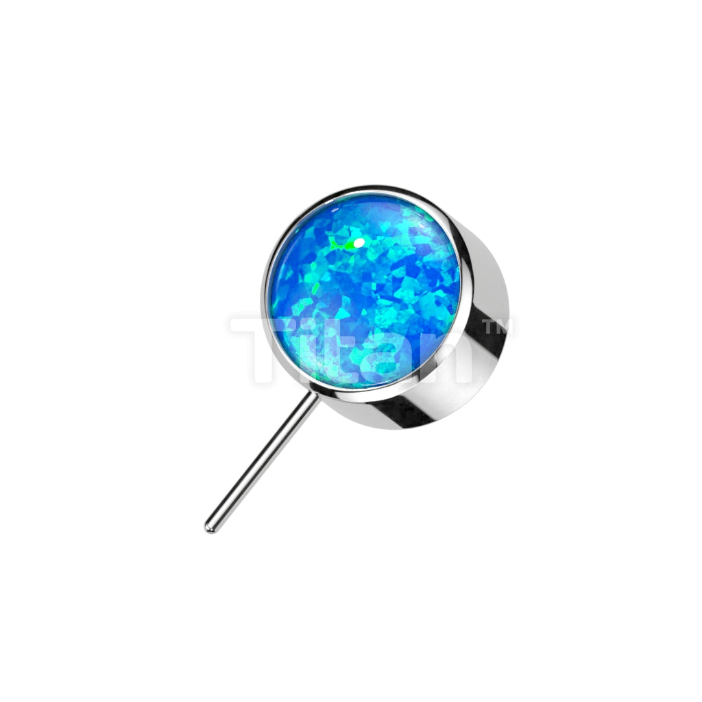 Implant Grade Titanium Threadless Push In Bezel Set Forward Facing Opal Ball - Image 2
