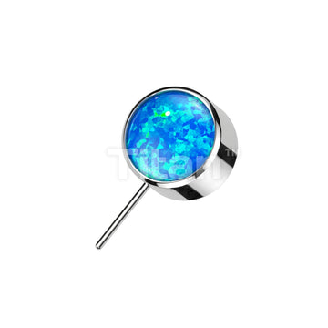 Implant Grade Titanium Threadless Push In Bezel Set Forward Facing Opal Ball - Image 2
