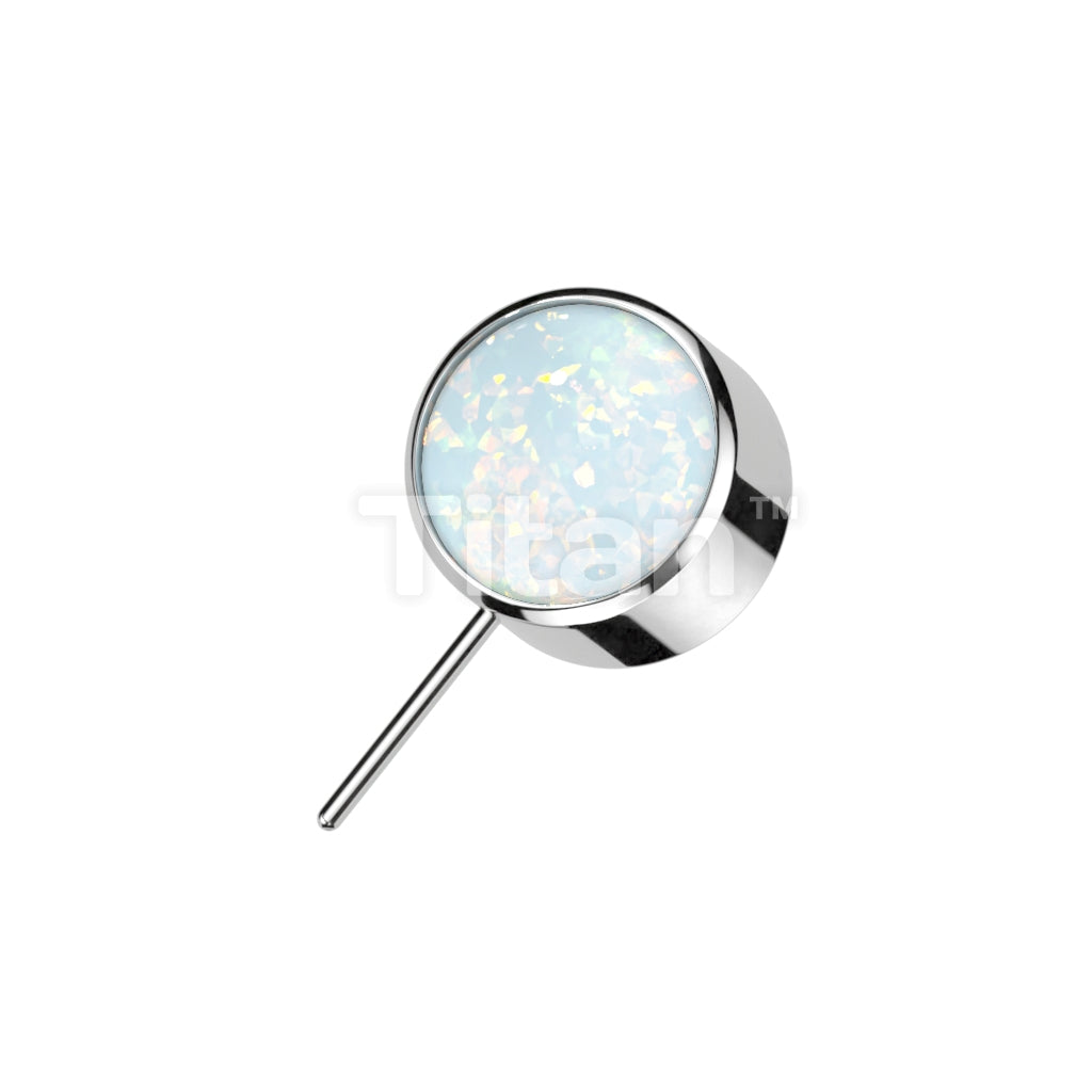 Implant Grade Titanium Threadless Push In Bezel Set Forward Facing Opal Ball - Image 3