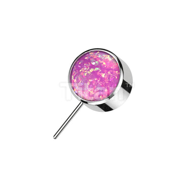 Implant Grade Titanium Threadless Push In Bezel Set Forward Facing Opal Ball - Image 4
