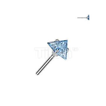 Implant Grade Titanium Threadless Push In Prong Set Triangle CZ Top - Image 6