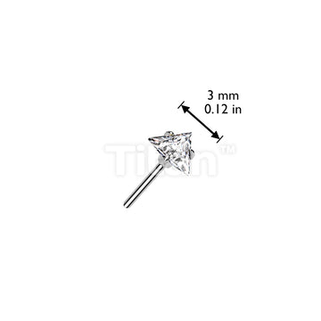 Implant Grade Titanium Threadless Push In Prong Set Triangle CZ Top - Image 7