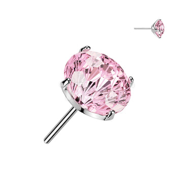 Titanium Threadless Push In Prong Set Fireworks Cut CZ Top - Image 5