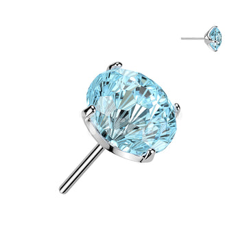 Titanium Threadless Push In Prong Set Fireworks Cut CZ Top - Image 6