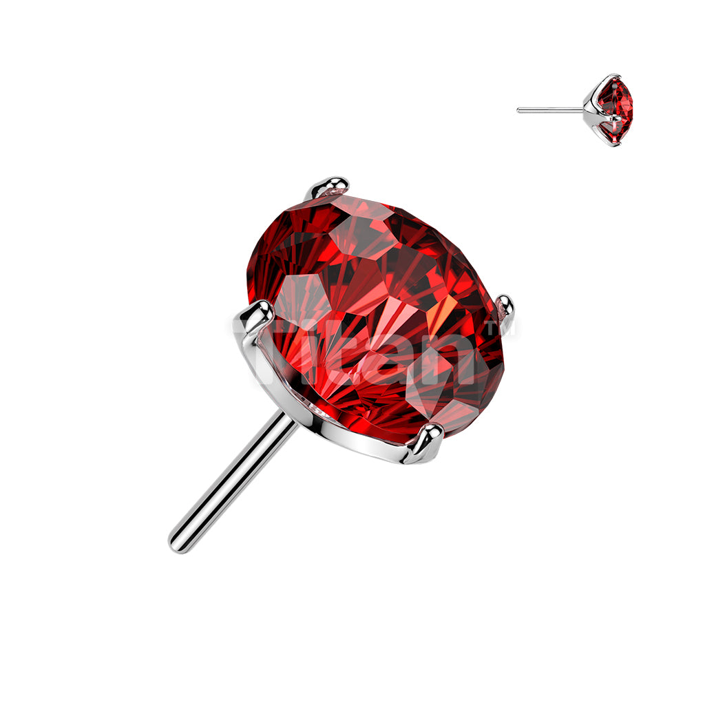 Titanium Threadless Push In Prong Set Fireworks Cut CZ Top - Image 7