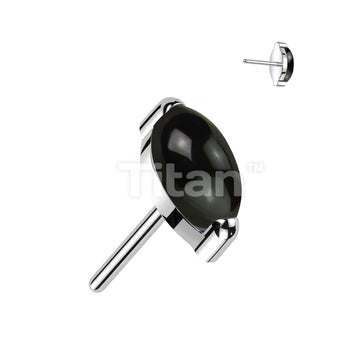 Implant Grade Titanium Threadless Push In Marquise Natural Stone Top - Image 3