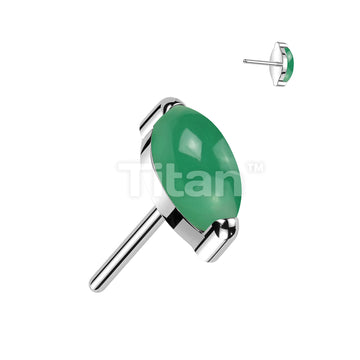 Implant Grade Titanium Threadless Push In Marquise Natural Stone Top - Image 4
