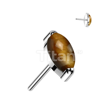 Implant Grade Titanium Threadless Push In Marquise Natural Stone Top - Image 5