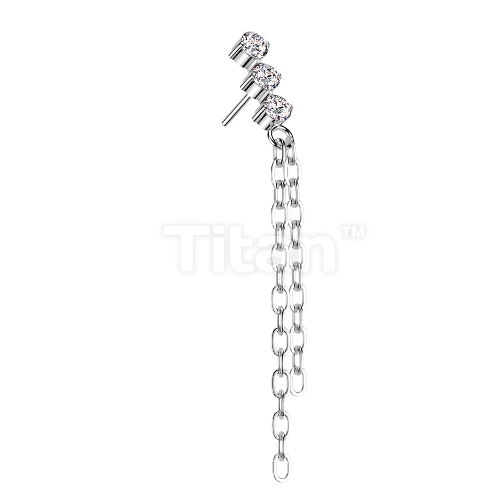 ASTM F136 Titanium Implant Grade Titanium Threadless Push In 3 CZ Top... - Image 2