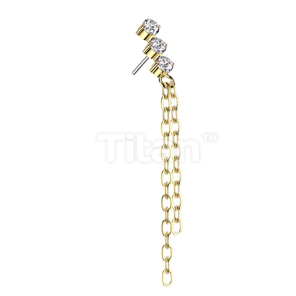 ASTM F136 Titanium Implant Grade Titanium Threadless Push In 3 CZ Top... - Image 3