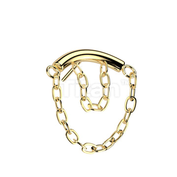 Implant Grade Titanium Threadless Push In Top. Double Chain Linked Curved Bar - Image 2