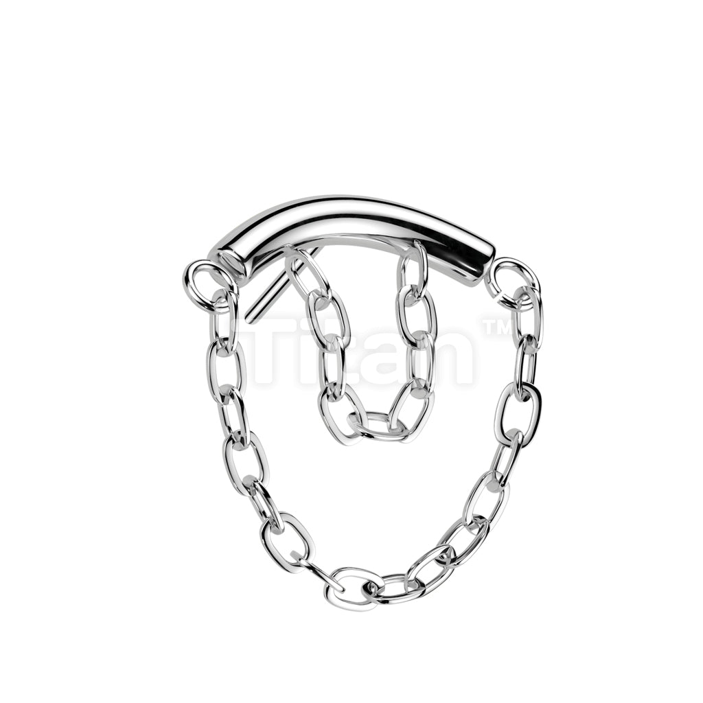 Implant Grade Titanium Threadless Push In Top. Double Chain Linked Curved Bar - Image 3