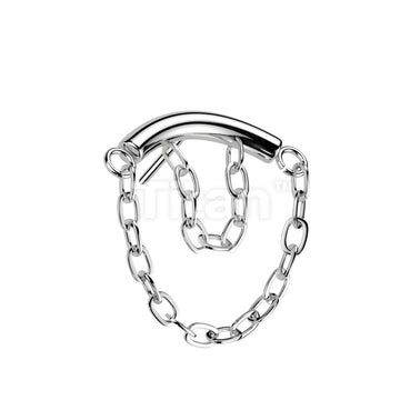 Implant Grade Titanium Threadless Push In Top. Double Chain Linked Curved Bar - Image 3