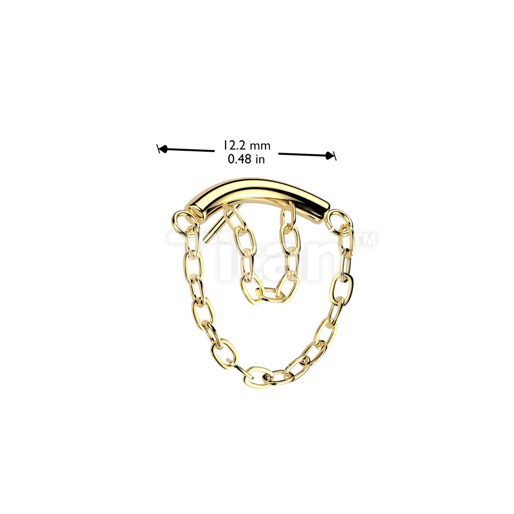 Implant Grade Titanium Threadless Push In Top. Double Chain Linked Curved Bar - Image 4