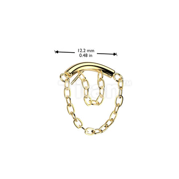 Implant Grade Titanium Threadless Push In Top. Double Chain Linked Curved Bar - Image 4