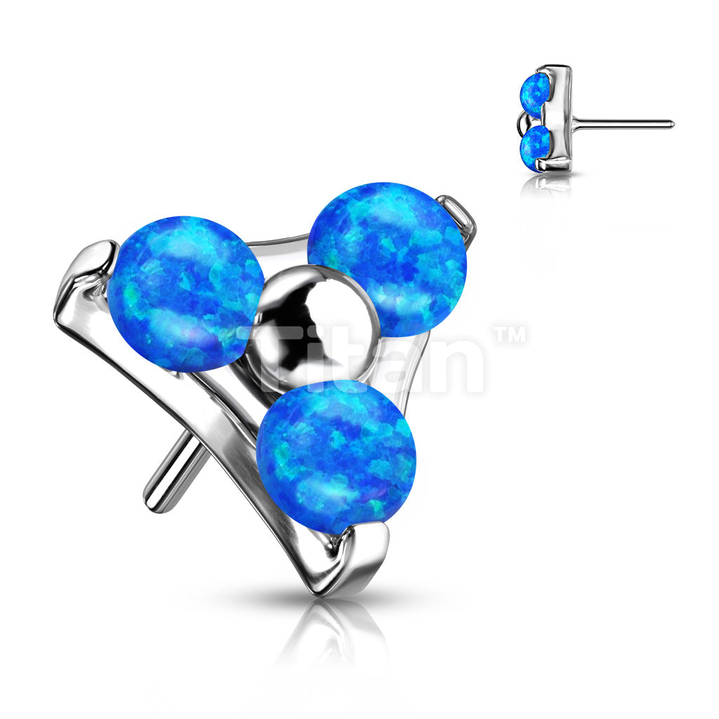 Implant Grade Titanium Threadless Push In Prong Set Opal Trinity Top - Image 3