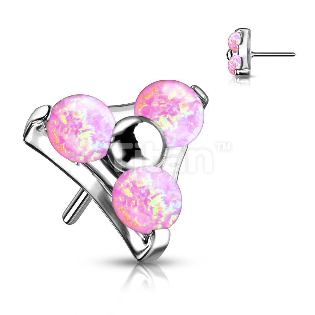Implant Grade Titanium Threadless Push In Prong Set Opal Trinity Top - Image 5