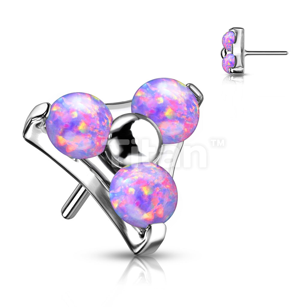 Implant Grade Titanium Threadless Push In Prong Set Opal Trinity Top - Image 6