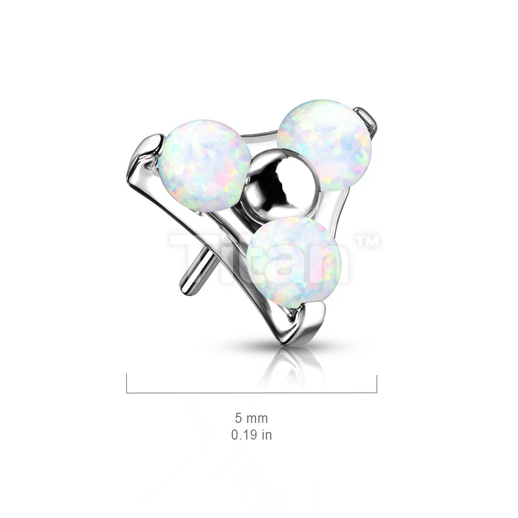 Implant Grade Titanium Threadless Push In Prong Set Opal Trinity Top - Image 7