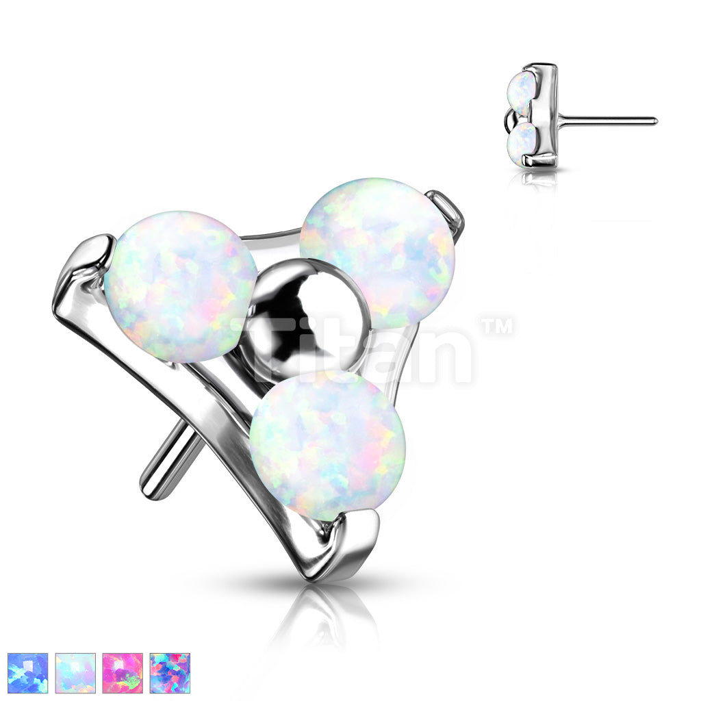 Implant Grade Titanium Threadless Push In Prong Set Opal Trinity Top - Image 2