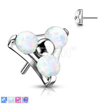 Implant Grade Titanium Threadless Push In Prong Set Opal Trinity Top - Image 2