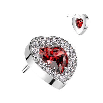 Implant Grade Titanium Threadless Push In Heart CZ Center With CNC CZ Rim - Image 4