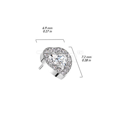 Implant Grade Titanium Threadless Push In Heart CZ Center With CNC CZ Rim - Image 6