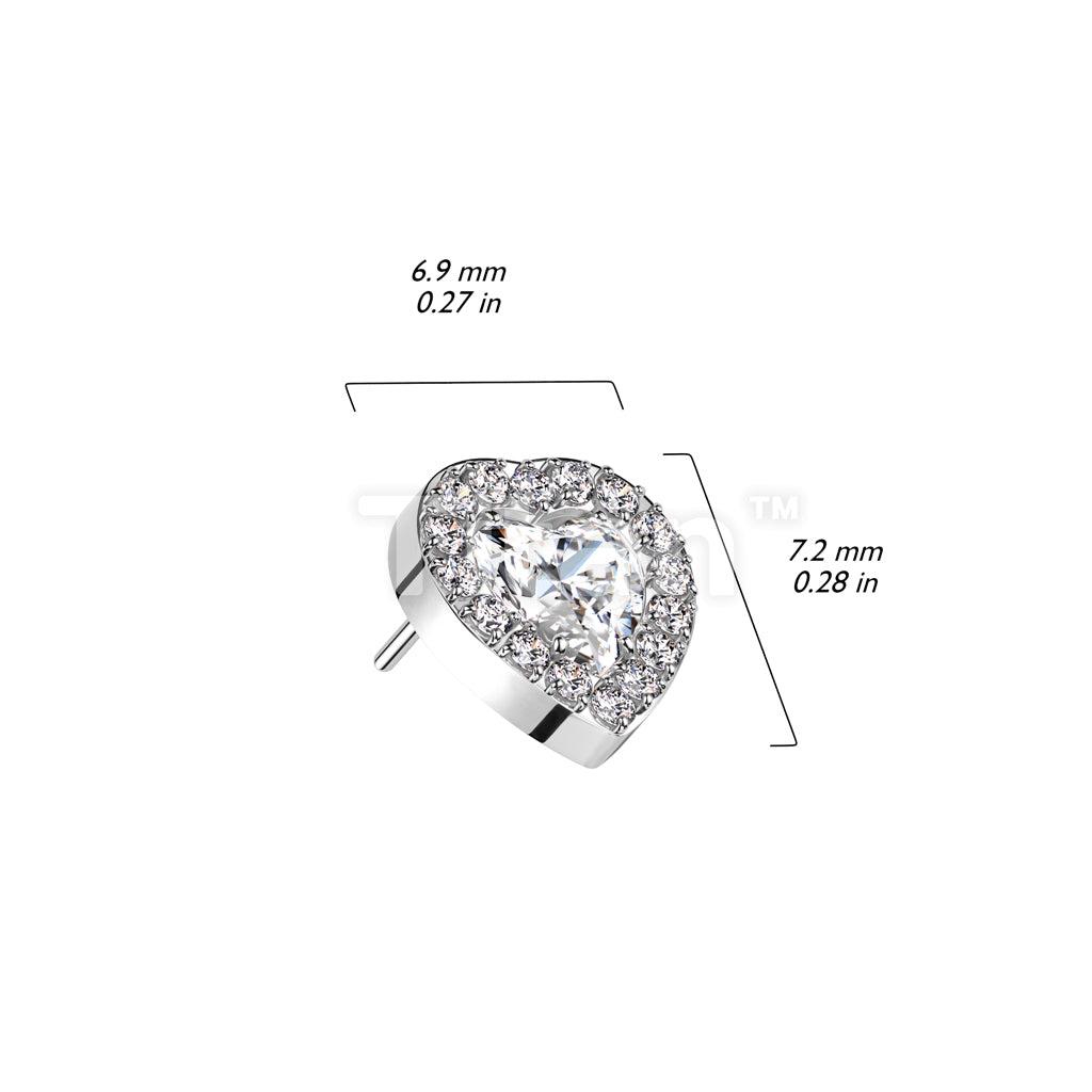 ASTM F136 Titanium Implant Grade Titanium Threadless Push In Heart CZ... - Image 6