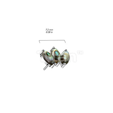 Implant Grade Titanium Threadless Push In Triple Marquise Natural Stone Top - Image 8