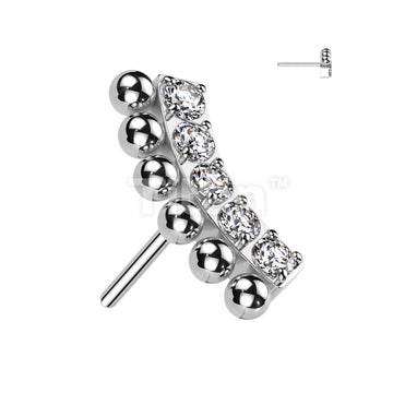 Implant Grade Titanium Threadless Push In 5 CNC Set CZ Curved Top With Balls on Top - Image 2