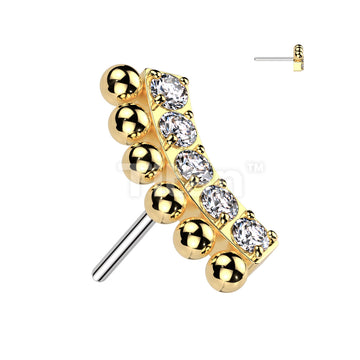 Implant Grade Titanium Threadless Push In 5 CNC Set CZ Curved Top With Balls on Top - Image 3