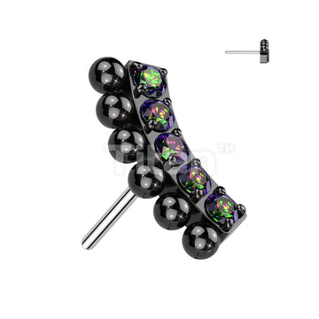 Implant Grade Titanium Threadless Push In 5 CNC Set CZ Curved Top With Balls on Top - Image 4