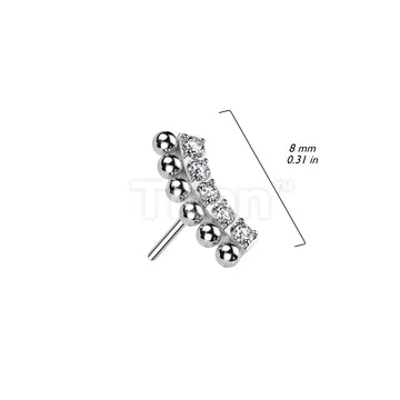 Implant Grade Titanium Threadless Push In 5 CNC Set CZ Curved Top With Balls on Top - Image 5