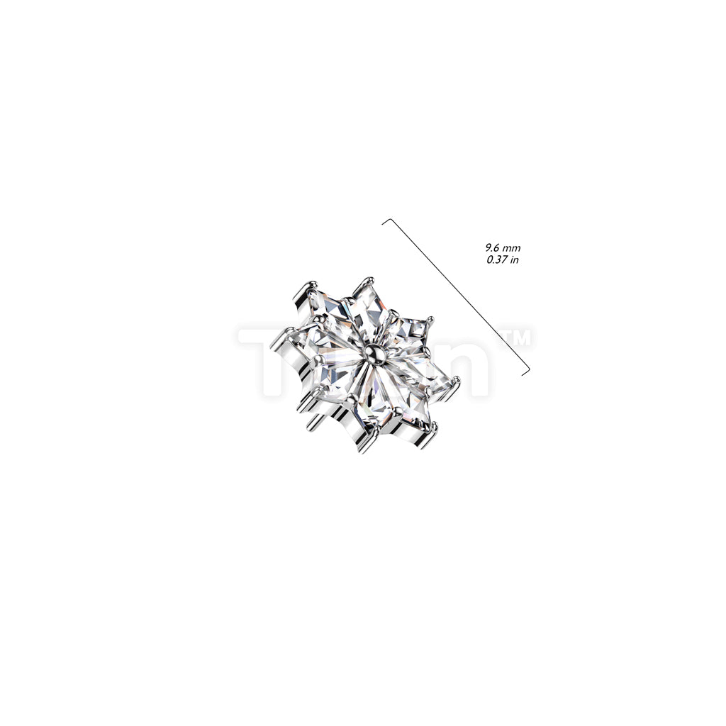 Implant Grade Titanium Threadless Push In 8 Spear Shaped CZ Flower Top - Image 4
