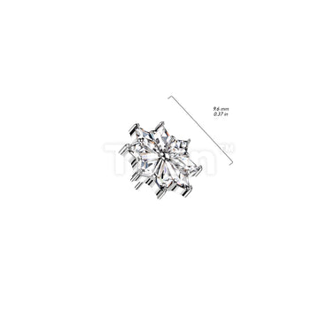 Implant Grade Titanium Threadless Push In 8 Spear Shaped CZ Flower Top - Image 4