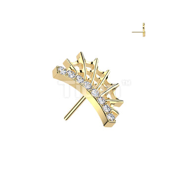 Titanium Threadless Push In Top Lined CZ Spider Web - Image 2