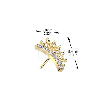Titanium Threadless Push In Top Lined CZ Spider Web - Image 4