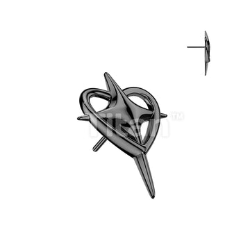 Titanium Threadless Push In Heart and Cross Top - Image 3