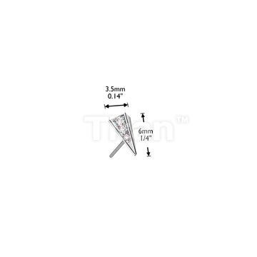 Titanium Threadless Push In 3D Triangle Prism CZ Top - Image 4