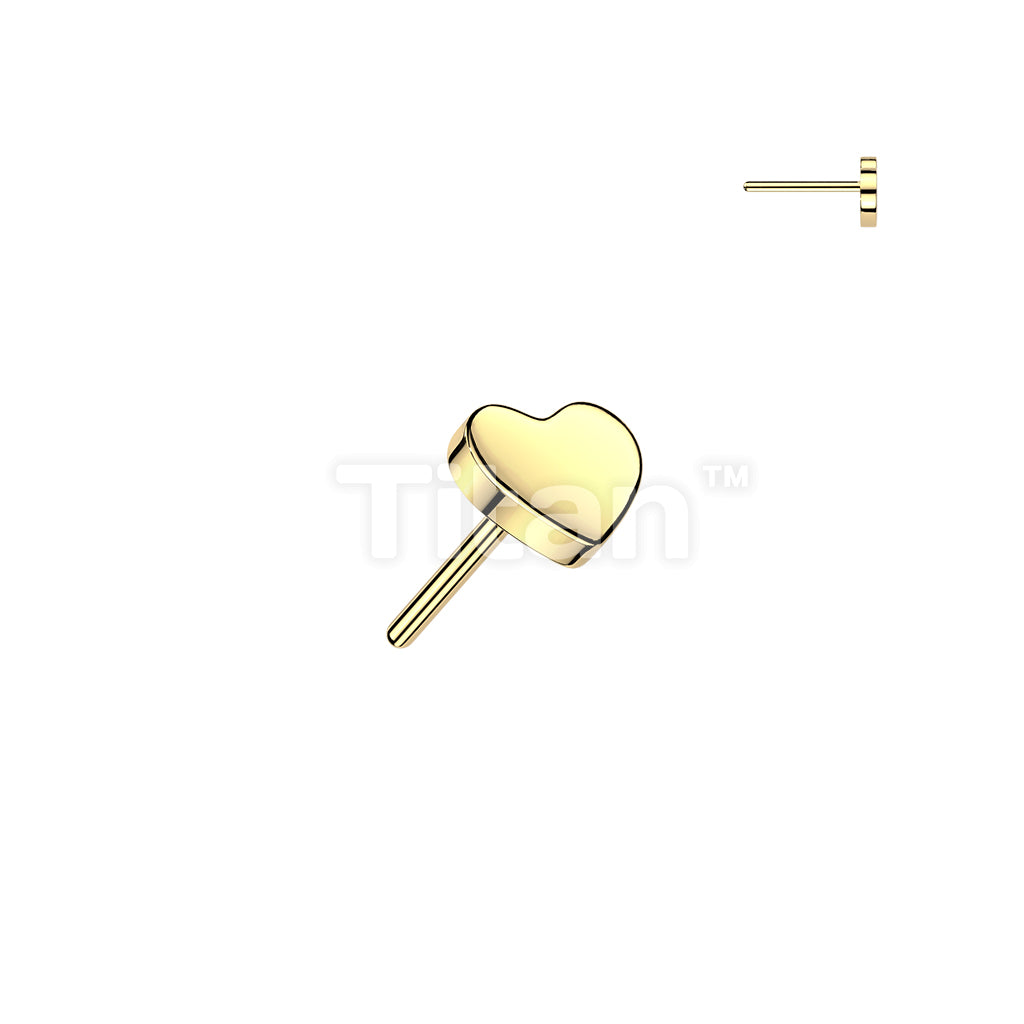 ASTM F136 Titanium Implant Grade Titanium Threadless Push In Heart Top - Image 2
