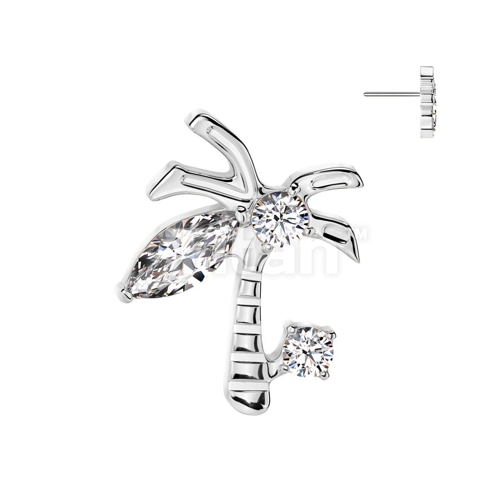 Implant Grade Titanium Threadless Push In CZ Palm Tree Top - Image 3