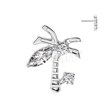 Implant Grade Titanium Threadless Push In CZ Palm Tree Top - Image 3
