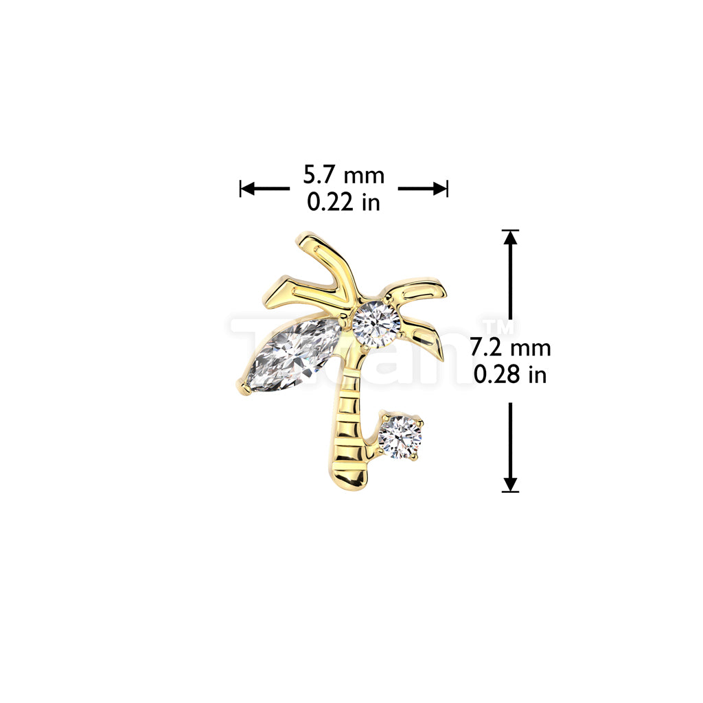 Implant Grade Titanium Threadless Push In CZ Palm Tree Top - Image 4