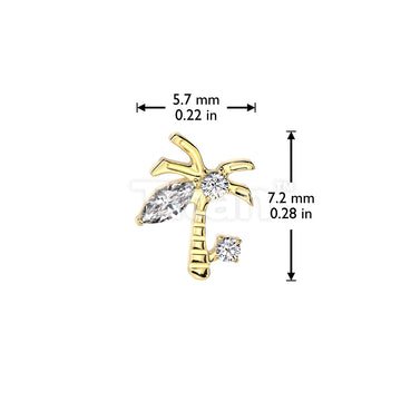 Implant Grade Titanium Threadless Push In CZ Palm Tree Top - Image 4