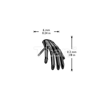 Implant Grade Titanium Threadless Push In Skeleton Hand Top - Image 4