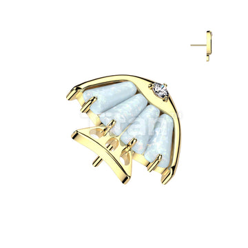 Implant Grade Titanium Threadless Push In 4 Baguette CZ or Opal Fish Body With CZ Eye Top - Image 3