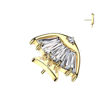 Implant Grade Titanium Threadless Push In 4 Baguette CZ or Opal Fish Body With CZ Eye Top - Image 4