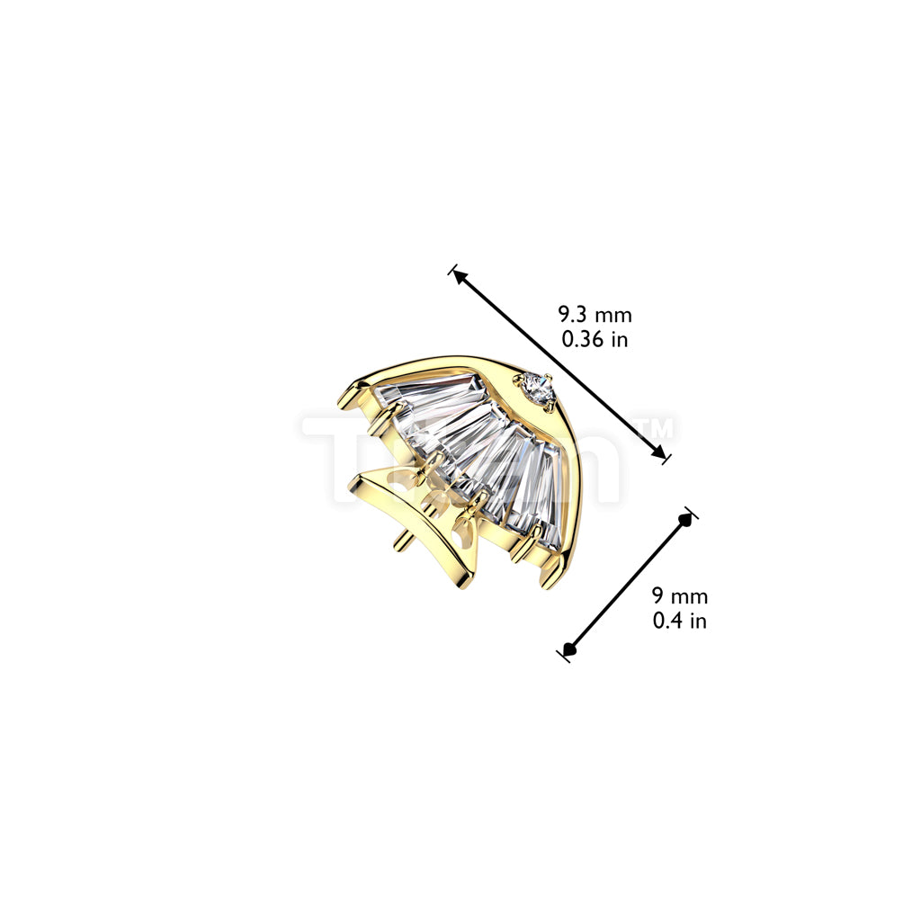 Implant Grade Titanium Threadless Push In 4 Baguette CZ or Opal Fish Body With CZ Eye Top - Image 6