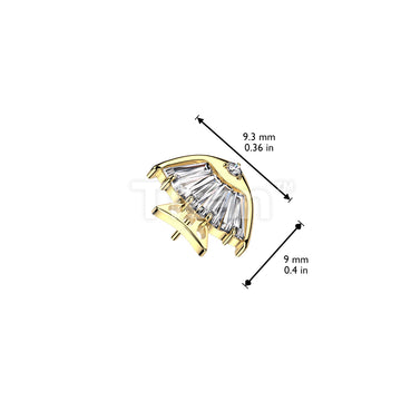 Implant Grade Titanium Threadless Push In 4 Baguette CZ or Opal Fish Body With CZ Eye Top - Image 6